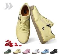 Genérico Zapatos Nevova for Mujer y Hombre, Zapatos ortopédicos Nevoldeck, cosidos a Mano, Impermeables, Ligeros, Transpirables, con Cremallera Lateral, Suela Blanda(Yellow,45 EU)