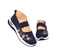 Genérico Zapatos Ortopédicos para Mujer con Malla Zapatillas Sin Cordones para Mujer Sin Manos Antideslizantes para Caminar Zapatillas Ortopédicas de Plataforma Ligeras Cómodas