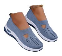 Genérico Zapatos Ortopédicos para Mujer con Malla Zapatillas Sin Cordones para Mujer Sin Manos Antideslizantes para Caminar Zapatillas Ortopédicas de Plataforma Ligeras Cómodas