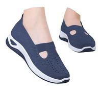 Genérico Zapatos Ortopédicos para Mujer con Malla Zapatillas Sin Cordones para Mujer Sin Manos Antideslizantes para Caminar Zapatillas Ortopédicas de Plataforma Ligeras Cómodas