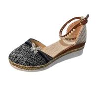 Genérico Zapatos Pies Anchos,Sandalias Mujer Verano,Sandalias Piel Outlet,Zapatos Comodos Vestir Con cuña,Zapatillas Doradas,Zapatillas Casual,Verano Tacon