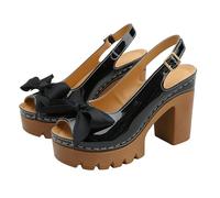Genérico Zapatos Tacon Ancho Sandalias Anchas Mujer Anchas Mules de Verano de Tacón Alto A La para Mujer con Sandalias Tallas Grandes Sandalia Montaña Doradas (Black,37)