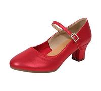 Genérico Zapatos Tacon Comodos Zapatos Verano Mujer Comodos Sala de Latin Dance Shoes Women Fashion Prom Dancing Solteron Women'S Sandalias Sandalia Minimalistas Mujer Cuña (Red,39)