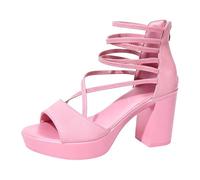 Genérico Zapatos Tacon Mujer Pies Anchos Sandalias Anchas Vestido Estilo Francés de Temperamento de,Sandalias Gruesas Estilo Sandalia Hebilla Mujer Zapatos Verano (Pink,36)