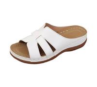Genérico Zapatos Tacon Mujer Sandalias playa uela gruesa diseño ca ez color liso huecas m da talla grande primavera verano Zapatos Elegantes (White, 41)
