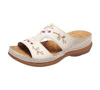 Genérico Zapatos Tacon Mujer Verano eñoras m da cuña tacón bordado flor sandalias zapatos mujer Comodos ligeros elegantes (White, 36)