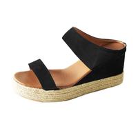 Genérico zapatos verano mujer Sandalias Esparto Mujer Primavera Verano Alpargatas Cuña Plataforma Zapatos Esparto Sandalias de Tacón Vestir Elegantes Sandals Alpargatas de cuña