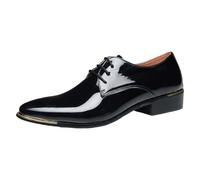 Genérico Zapatos Vestir Hombre - Zapatos De Cuero De Retales con Cordones Brillantes Y Punta Estrecha Informales Formales De Negocios Transpirables para Hombres