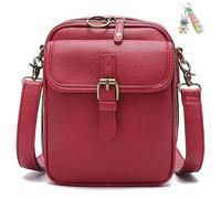 Genérico Zealburst Crossbody Leather Bag, Zealburst Crossbody Bags for Women, Theft Messenger Shoulder Bags (Red)