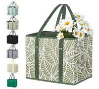 Genérico Zealburst Grocery Bags, Reusable Grocery Bags, Non-Woven Foldable Picnic Bag, Large Capacity for Family Shopping Hold up to 50 Ibs (Antique Foliage)