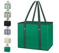 Genérico Zealburst Grocery Bags, Reusable Grocery Bags, Non-Woven Foldable Picnic Bag, Large Capacity for Family Shopping Hold up to 50 Ibs (Green)