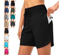 Genérico Zealburst Swim Board Shorts, Zealburst Women's 5" Swim Board Shorts High Waisted Quick Dry Swimsuit Swimming Bottoms (Black,XL)