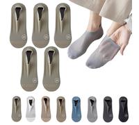 Genérico Zeanaturals Ultra Thin Liner Non Slip No Show Socks Invisible Cotton Breathable Ice Silk Low Cut Liner Socks Lightweight Soft Anti Slip Design for Men and Women