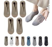 Genérico Zeanaturals Ultra Thin Liner Non Slip No Show Socks Invisible Cotton Breathable Ice Silk Low Cut Liner Socks Lightweight Soft Anti Slip Design for Men and Women
