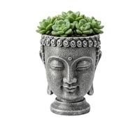 Genérico Zen Buddha Head Face Planter Pot Decorative Flower Pot
