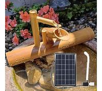 Genérico Zen Garden Water Fountain, Solar Bamboo Water Feature with Pump, 35-90cm Decoración al Aire Libre de Madera Hecha a Mano, Accesorio de Paisaje amigable para Patio Home Office