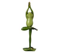 Genérico Zen Yoga Figurine - Resin 23.5cm, Meditating Frog Statue, Fade Resistant | Design, Resin Animal Sculpture, Green Frog Ornament For Home, Garden Decor, Shelves, Table, Yoga Lovers