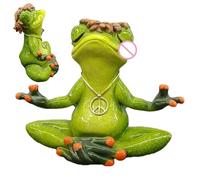 Genérico Zen Yoga Frog Statue Resin Frog Sculpture Meditation Frog Statue Garden Frog Decor Desktop Yoga Frog Frog Yoga Decoration Frog Resin Sculpture Yoga Frog Figurine Zen Garden Frog