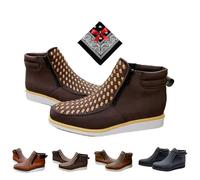 Genérico Zenfaze Handcrafted Western Cowboy Boots, Men's Square Toe Leather Double Zipper Hand-woven Cowboy Boot (Coffee,48)
