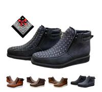 Genérico Zenfaze Handcrafted Western Cowboy Boots, Men's Square Toe Leather Double Zipper Hand-woven Cowboy Boot (Black,48)