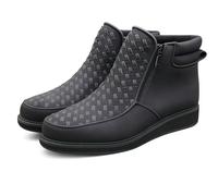 Genérico Zenfaze Shoes for Men, Botas De Petatillo Para Hombre, Leather Square Toe Hand-woven Petatillo Boots with Double Side Zipper (Black,45)