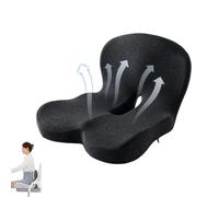Genérico Zenseat Seat Cushion, Zen Seat Cushions Truck, Ergonomic Non Slip Memory Foam, L-Shaped Lumbar Support Back and Seats Cushion, Breathable & Easy to Clean, with Back Support (Black)