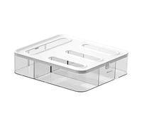 Genérico Zip Lock Bag Organizer - Pet Box with ABS/PVC Lid 31.5x27.8x8.2cm | Clear Storage Organizer For Kitchen Drawers | Compatible with Gallon, Quart, Sandwich, and Snack Size Bags