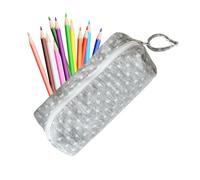 Genérico Zipper Pencil Case - Cotton 7.48x2.76x2.17 Inches | Dot Pattern Soft Stationery Organizer Marker Holder | Portable Pouch For Students Erasers Colored Pens Home Office School Classroom Travel