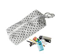 Genérico Zipper Pencil Case - Cotton 7.48x2.76x2.17 Inches | Dot Pattern Soft Stationery Organizer Marker Holder | Portable Pouch For Students Erasers Colored Pens Home Office School Classroom Travel