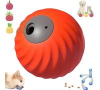 Genérico Zoomie Buddy 2.0-Smart Interactive and Treat Dispenser Auto Rolling Ball, Automatic Rolling + Feeding USB-C Rechargeable Dog Toy for Small Or Medium Dogs and Cat (Orange Ball+3 Covers)