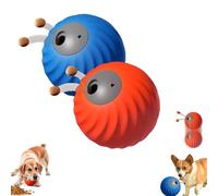 Genérico Zoomie Buddy 2.0,TPU Material Smart Interactive and Treat Dispenser Auto Rolling Ball,Rechargeable Dog Tracking Food Ball,Wear-Resistant Drop-Resistant Interactive Dog Toys for Pets (2PCS A)