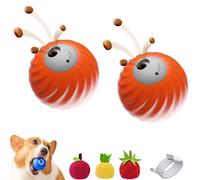 Genérico Zoomie Buddy 2.0, Zoomie Buddy Dog Toy, 2 in 1 Interactive Dog Balls and Pet Feeder with 3 Kinds of Fun Fruit Cover, USB Rechargeable, Two Modes,for Small/Medium Dogs (Double Orange)