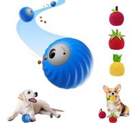 Genérico Zoomie Buddy 2.0, Zoomie Buddy Dog Toy, 2 in 1 Interactive Dog Balls ＆ Pet Feeder, Pet Feeder Puzzle with 3 Kinds of Fun Fruit Cover,USB Rechargeable,Two Modes,for Small/Medium Dogs (Blue)