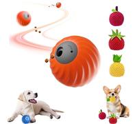 Genérico Zoomie Buddy 2.0, Zoomie Buddy Dog Toy, 2 in 1 Interactive Dog Balls ＆ Pet Feeder, Pet Feeder Puzzle with 3 Kinds of Fun Fruit Cover,USB Rechargeable,Two Modes,for Small/Medium Dogs (Orange)