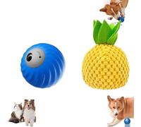 Genérico Zoomie Buddy 2.0, Zoomie Buddy Interactive Pet Toys, Smart Pet Rolling Feeding Ball Eed, Dual Modes, USB Rechargeable, Dog Toys to Keep Them Busy (Blue+Pineapple Shell)
