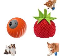 Genérico Zoomie Buddy 2.0, Zoomie Buddy Interactive Pet Toys, Smart Pet Rolling Feeding Ball Eed, Dual Modes, USB Rechargeable, Dog Toys to Keep Them Busy (Orange+Lychee Shell)