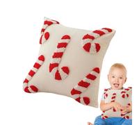 Genérico Zuckerstangen-Weihnachtskissenbezüge, Winter-Kissenbezüge | Rot-dekorativer Weihnachts-Kissenbezug,Pfefferminzbonbons-Kissenbezüge Für Feiertage, Weiche Kissenbezüge Für Die Dekorati
