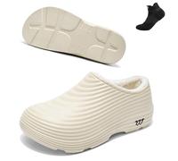 Genérico Zuecos Armadillo para Mujer y Hombre, Zapatos de Chef Armadillo, Zuecos cómodos y Antideslizantes, Zapatos de Chef para Mujer de Invierno Antideslizantes (Off-White-A,46)