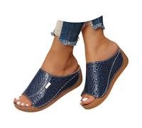 Genérico Zuecos Barefoot Mujer, Sandalias Popa Verano Zapatos Pie Ancho Ortopedicas Playa Anatómicas Cuñas Elegantes Para Vestir, Sandalias Comodas Mujer Negras