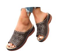 Genérico Zuecos Mujer - Sandalias Planas Informales De Color Liso con Aberturas Cómodas Y Transpirables Ideales para El Verano Y El Uso Diario
