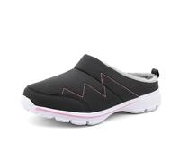 Genérico zuecos para mujer, hombre, mulas, zapatos de algodón, terciopelo, punta cerrada, cálido, comodidad, ligera, plataforma de moda, zapatillas antideslizantes, suela amortiguadora, zapatillas de