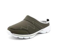 Genérico zuecos para mujer, hombre, mulas, zapatos de algodón, terciopelo, punta cerrada, cálido, comodidad, ligera, plataforma de moda, zapatillas antideslizantes, suela amortiguadora, zapatillas de