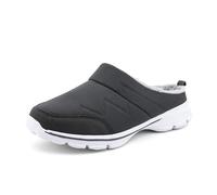 Genérico zuecos para mujer, hombre, mulas, zapatos de algodón, terciopelo, punta cerrada, cálido, comodidad, ligera, plataforma de moda, zapatillas antideslizantes, suela amortiguadora, zapatillas de