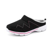 Genérico zuecos para mujer, hombre, mulas, zapatos de algodón, terciopelo, punta cerrada, cálido, comodidad, ligera, plataforma de moda, zapatillas antideslizantes, suela amortiguadora, zapatillas de