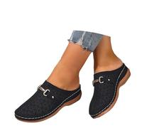 Genérico Zuecos Verano Mujer - Elegante Zapatilla De Punta Abierta con Diseño Perforado Y Detalle De Tira para Una Comodidad Transpirable Y Ligera para Interiores Y Exteriores