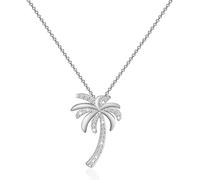 Generies Tropical Beach Jewelry - Collar con colgante de palmera de circonita cúbica hawaiana para novia, playa, boda, regalo para dama de honor (collar de árbol)