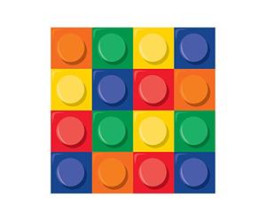 Generique - 16 servilletas de papel, juego de construcción de 33 x 33 cm, talla única