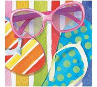 Generique - 16 Servilletas de Papel Playa 25 x 25 cm