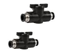 Générique 2p Co2 Regulator Valve For Aquarium, Manual 2-Way Air Flow Control Switch, 6mm Tubing Connector, Durable Plastic Non-Slip Grip For Fish Tank（Black）