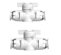 Générique 2p Co2 Regulator Valve For Aquarium, Manual 2-Way Air Flow Control Switch, 6mm Tubing Connector, Durable Plastic Non-Slip Grip For Fish Tank（White）